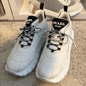 Prada Rush Nylon White Sneakers